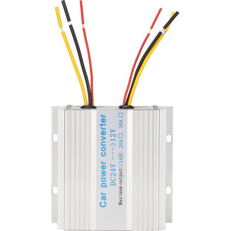 Convertisseur 24V à 12V 15A 180W en alliage d'aluminium pour bus, surveillance LCD, stable et sécurisé (1/5)