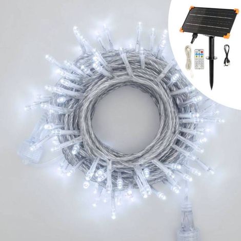 Guirlande lumineuse solaire 50M 500 LED blanc froid câble transparent SMART Connect Lotti (1/5)