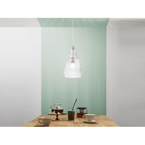Pendelleuchte GALWAY einflammig, Kristallglas Transparent facettiert, Ø 23cm