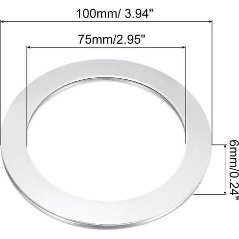 2 roulements à aiguilles axiaux AXK75100 2AS avec rondelles, diamètre intérieur 75 mm, diamètre extérieur 100 mm, épaisseur 6 mm, pour tondeuses à gazon, direction assistée de camions, acier chromé (1/4)