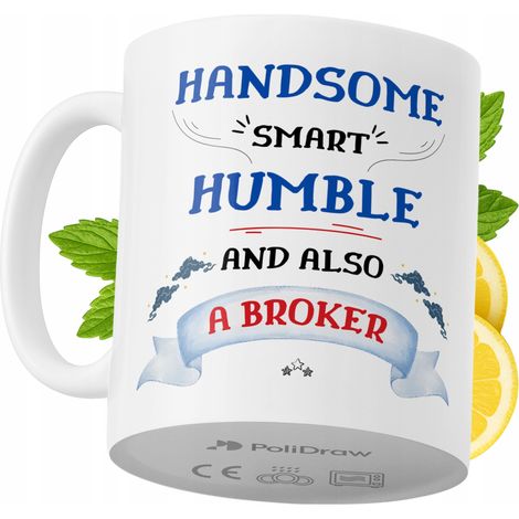 Tazza divertente e umoristica per un broker, ideale per caffè e tè, con grafica e testo divertenti. Perfetta per compleanni, onomastici e festività. Tazza premium per occasioni speciali, per casa, uff (1/5)