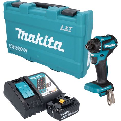 Trapano avvitatore a batteria Makita DDF 083 RT1K 18 V 40 Nm 1/4" brushless + 1 batteria da 5,0 Ah + caricabatterie + valigetta (1/5)