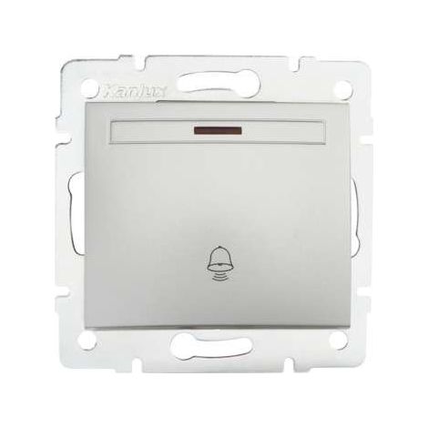Bouton Poussoir Encastrable pour Sonnette avec Témoin LED DOMO Argent (1/5)