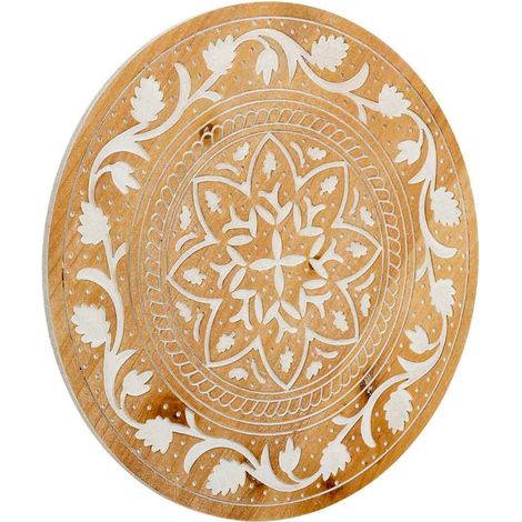 Panel decorativo de madera tallada marrón 40x0.6x40h cm (1/5)
