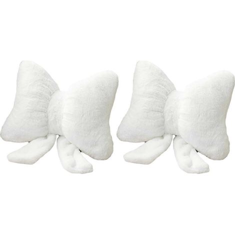 Coussin nœud papillon, coussin lombaire doux, coussin de dossier pour la maison, la voiture, le canapé, le lit ou le bureau, décoration blanche (1/5)