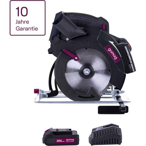 Gomag Akku-Handkreissäge GO-HKS165 20V Starterkit 2,0 54mm Schnitthöhe (1/5)
