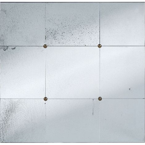 Specchio da Parete Vintage Effetto Anticato Elemento Decorativo in Vetro con Cornice Nera Rimont (1/5)