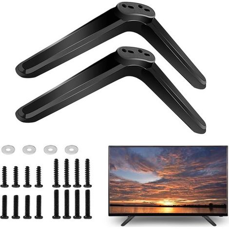 Pieds TV universels – Support de table – Vis incluses – 32 à 55 pouces – Noir – Facile à installer – LED, OLED, LCD (1/5)