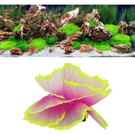 Décoration d'Aquarium Corail Artificiel pour Paysage de Récif en Silicone Imitation Laitue Corail Violet - AUTRES (1/5)
