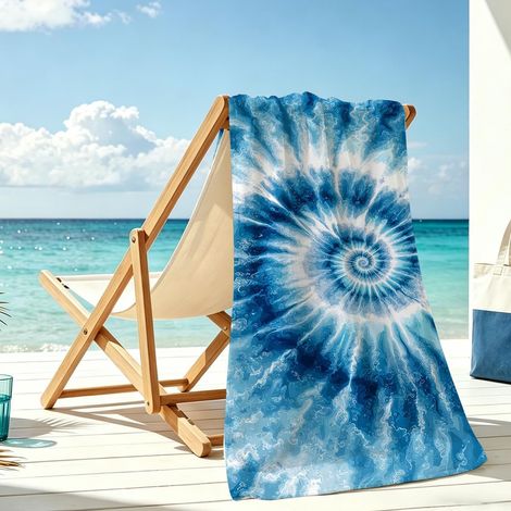 Serviette de plage mandala, grande serviette de piscine sur le thème de l'océan – anti-sable, absorbante et à séchage rapide idéale pour les voyages, la piscine, le camping et la plage. (1/5)