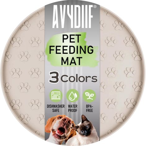 Lot de 2 tapis d'alimentation pour animaux de compagnie, sets de table imperméables et antidérapants en silicone pour gamelle de chien et chat, bords surélevés pour éviter les déversements (1/5)