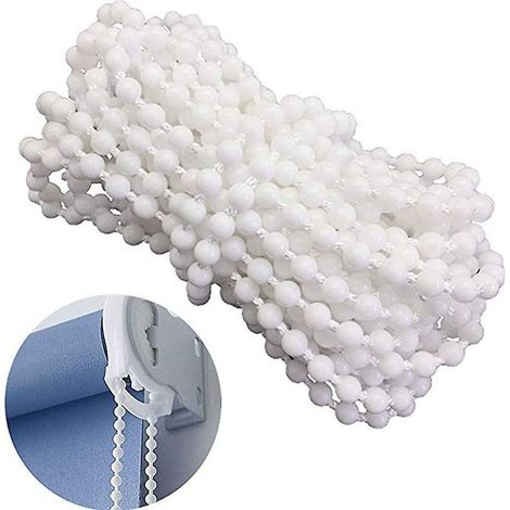 Cordon à billes YEQIN pour stores enrouleurs et stores romains, chaînette de réparation en plastique blanc pour stores enrouleurs, cordon à billes pour rideaux enrouleurs, cordon à billes pour stores (1/5)