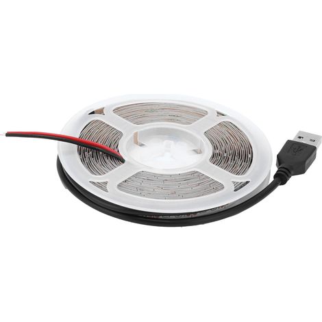 Bandeau LED Souple RGB Alimenté USB Basse Tension 5V Ruban Lumineux pour Chambre Bar KTV Lumière Blanche Pure (1/5)