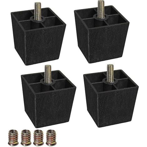 Set of 4 square plastic risers, 5 cm (2 inches) wide, for sofa and furniture legs (1/5)