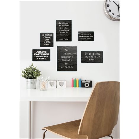 Sticker décoratif, 6 cadres ardoises avec des différentes citations de paulo coelho, 68 cm X 24 cm (1/3)