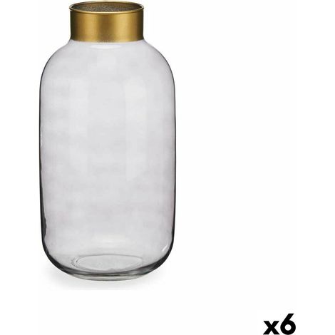 Gift Decor S3626795 Golden Grey Glasvase, 14,5cm x 29,5cm x 14,5cm, Box de 6 (1/3)