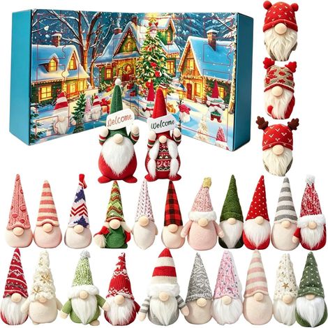 Christmas Advent Calendar with Gnome Figurines Countdown,B (1/5)