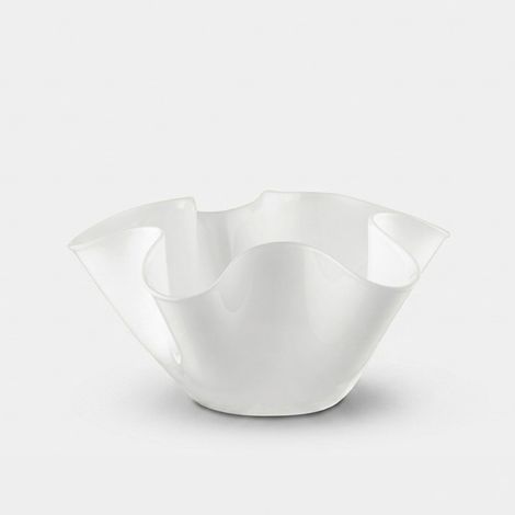 Centrotavola di design in vetro opale Wave 35 - Bianco (1/2)