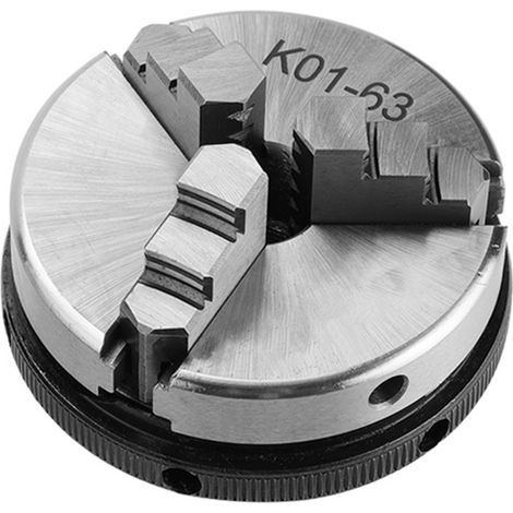 Mandrin de tour manuel à 3 mors K01-63/M14 à centrage automatique pour le travail du bois (1 pièce) (1/5)