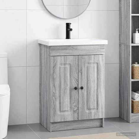 Juego de muebles de baño  gris 56 x 37,5 x 81 cm