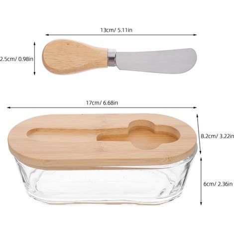 Rechteckige Butterdose (300 ml) mit Deckel und Messer – Luftdichter Behälter zur Aufbewahrung der Butter (1/5)