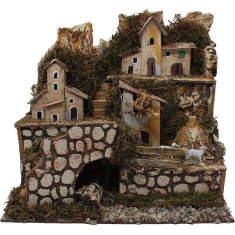 Paesaggio con Case e Luci per Presepe 24x21 cm 11756 (1/5)