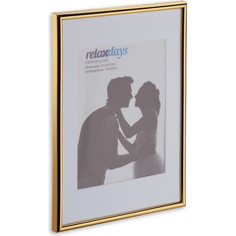 Set di 2 cornici per foto classiche design intramontabile 21 x 29 x 2 cm da appoggiare o appendere in legno nero 130009641