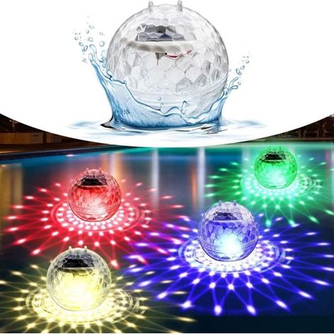 Solaire Flottant Piscine Lumières Changement de Couleur Lumière solaire pour bassin de piscine IP65 Étang Étanche Boule de Décoration pour Piscine (1/4)