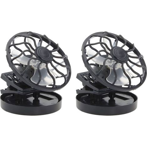 Set di 2 mini ventilatori solari da agganciare al cappellino, portatili e a mani libere, ideali per campeggio e pesca. (1/5)