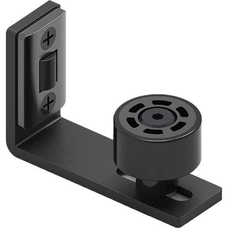 Binario scorrevole regolabile per porta a fienile - Montaggio a parete - Doppio binario inferiore con rulli neri - Acciaio resistente con ruote in nylon - Per porte di spessore compreso tra 23 e 50 mm (1/4)