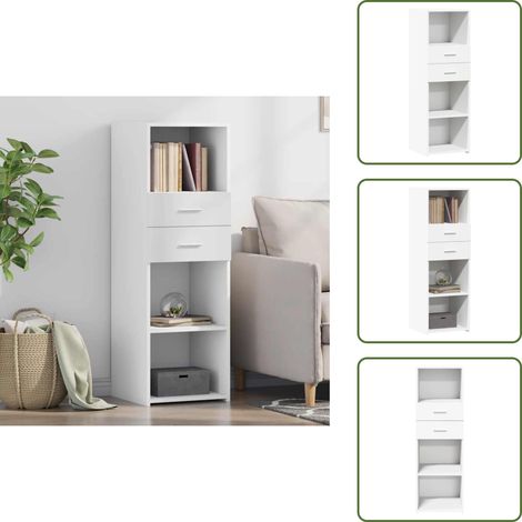 Buffet haut blanc 40x42,5x124 cm bois d'ingénierie - Buffet - Meuble De Rangement - Commode - Mobilier - Design Intemporel (1/5)