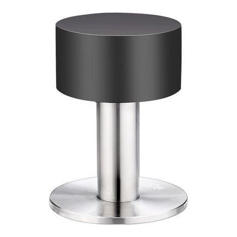 royaluxe - 1pcs Butées Porte Adhesive Acier Inoxydable Butoir Arrêts Porte Door Stoppers Avec Caoutchouc Antichoc pour Montage Mural ou au Sol(40mm) (1/5)