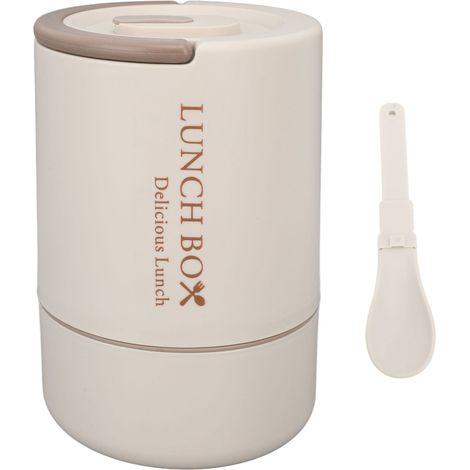 Boîte repas thermique isotherme multicouche acier inoxydable 304 pour école bureau beige portable durable (1/5)