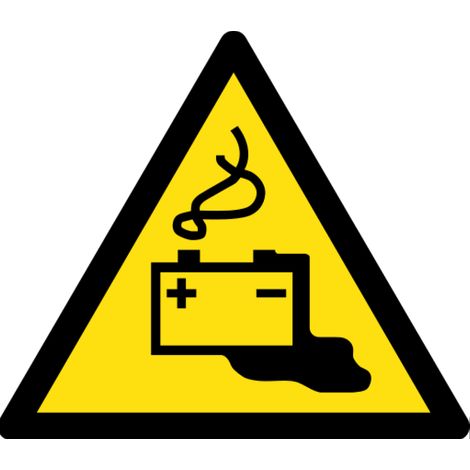 Panneau danger charge de batterie ISO 7010 W026 - Materiel: Aluminum - Taille: 350mm (triangle)