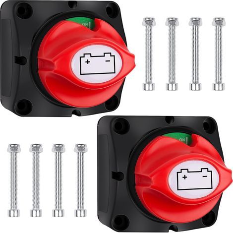 2 Pièces Coupe Circuit Batterie 12V 24V 48V coupe batterie 1-2-Both-OFF, Master Switch batterie 275A interrupteurs de battrie pour Yacht Bateau Camion Bus Voiture Moto (1/5)