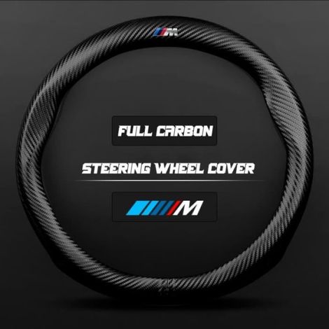Couvre-Volant - Fibre De Carbone - Pour Volant 37-38 Cm - Compatible BMW E46 E90 F20 E39 E91 E87 E83 - 1 Pièce (1/4)