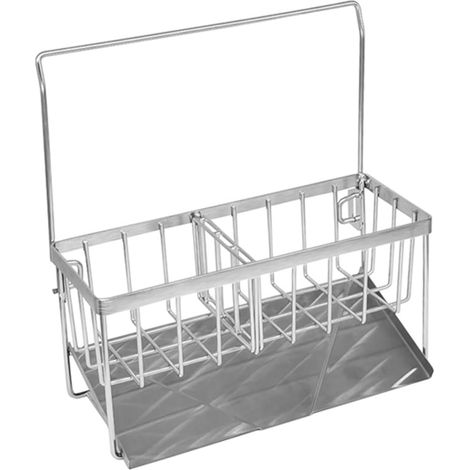 Edelstahl Schwammhalter Geschirrtuchhalter mit Abtropffunktion Küchen Organizer für Spüle und Bad Rostfrei Kompakt mit Schneller Trocknung (1/5)