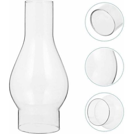 Abat-jour en Verre Transparent pour Lampe à Huile, Cheminée en Verre de Lampe à Pétrole, Abat-jour pour Lampe Kérosène, Accessoires Remplaçables (Size : Small)
