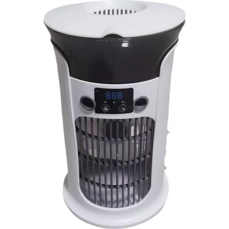 Ventilateur de bureau portable USB — Climatisation et refroidissement personnel — 3 vitesses et éclairage LED 7 couleurs — Idéal pour les petits espaces et les chambres d'étudiant (1/5)