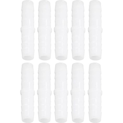 10 Pcs Plastic Pipe Socket Adapter Pipe Adapter Straight Equal Barb Connector Joint Adapter 12-12mm Diameter (1/5)