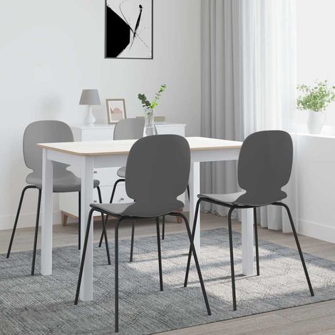 vidaXL Table à manger Blanc et marron 114x71x75 cm Bois d'hévéa massif (1/5)
