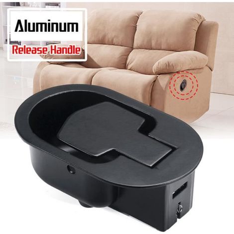 Poignée Levier De Dégagement - Aluminium - Pour Fauteuil Inclinable Sofa Divan Chaise - 112 X 68 X 37 Mm - Noir - 1 Pièce (1/4)