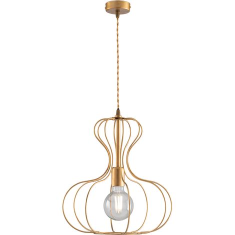 Sospensione Industrial Titty 1 Luce Ferro Laccato Oro (1/3)