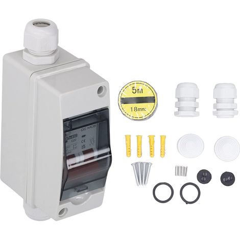 PV DC 1000V 20A Circuit Breaker, Line Circuit Breaker, IP65 Waterproof, Light Washer Protection, Transparent Cover (1/5)