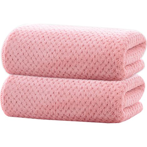 Serviettes de bain extra-larges (70 x 140 cm), ultra-douces et très absorbantes (grises, lot de 2). (1/5)