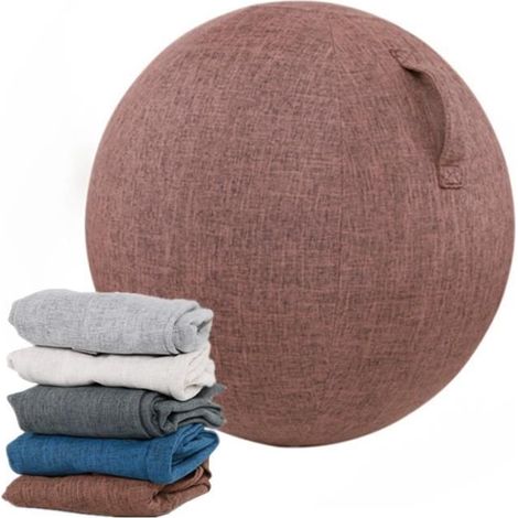 Housse pour ballon de yoga, 65cm, avec poignée, pour ballon d'entraînement, Pilates, protection pour ballon de yoga,Cafe (1/4)