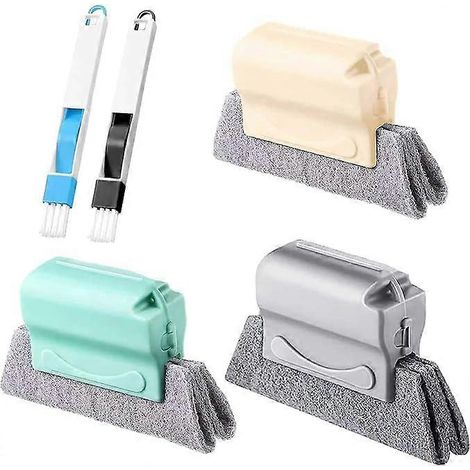Brosse de nettoyage de vitres magique en lot de 5, brosse de nettoyage des rainures de vitres, nettoyant pour vitres de qualité supérieure, outils de nettoyage ménagers, brosse de nettoyage de douche, (1/5)