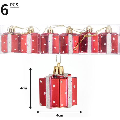 Guirlande De Boules De Noël - 6 Pièces Forme De Cœur Et Boîte-Cadeau Personnalisable - Décoration Pour Arbre De Noël Et Intérieur (1/2)