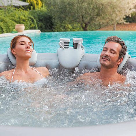 Appuie-têtes confortables et porte-gobelet pour spa – Ensemble pour détente optimale – Accessoires spa NetSpa