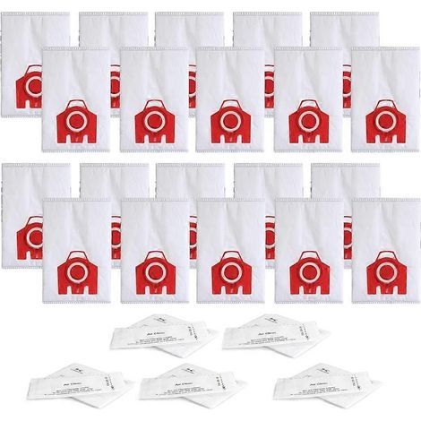 Lot de 20 sacs à poussière de rechange FJM 3D Efficiency pour aspirateurs Miele séries S200, S300, S600, S4, S6 Compact, C2 et C1. (1/5)